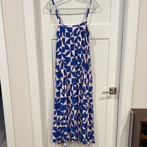 Abel the Label Geometric Blue and White Maxi Dress